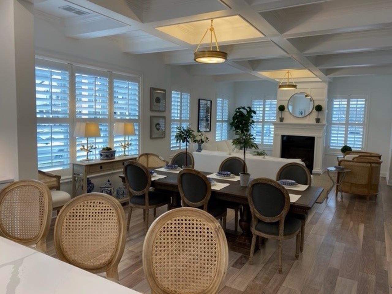 Shutters in open concept living room