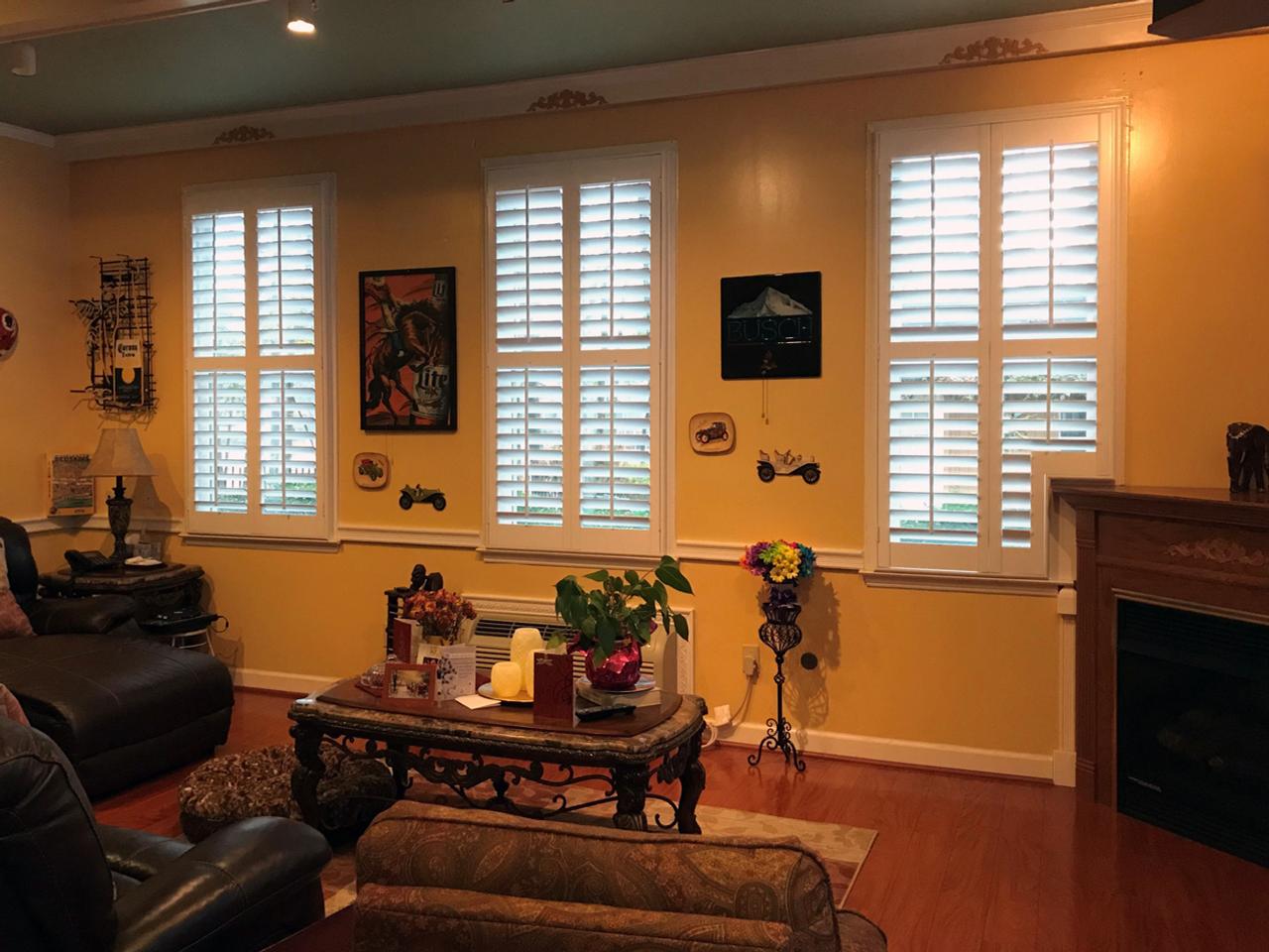 shutters in a living room