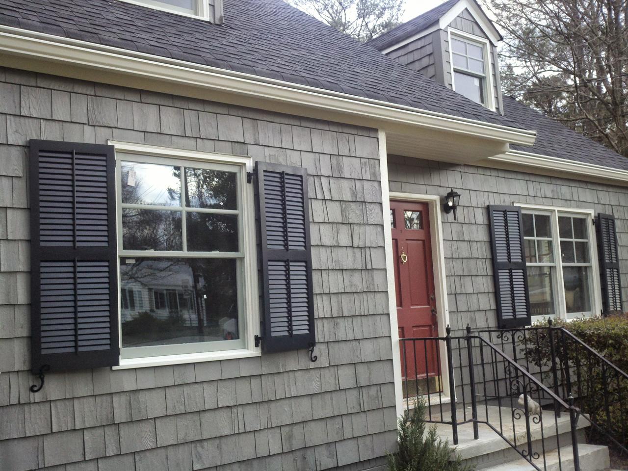 louvered exterior shutters