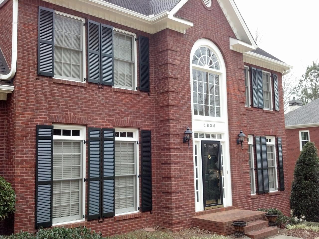 louvered exterior shutters