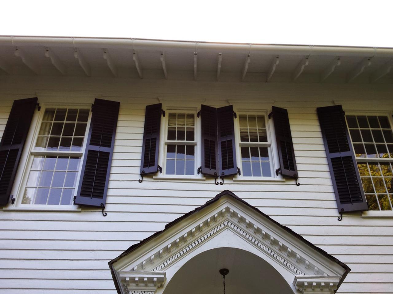 louvered exterior shutters