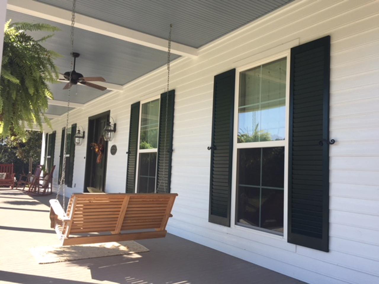 louvered exterior shutters