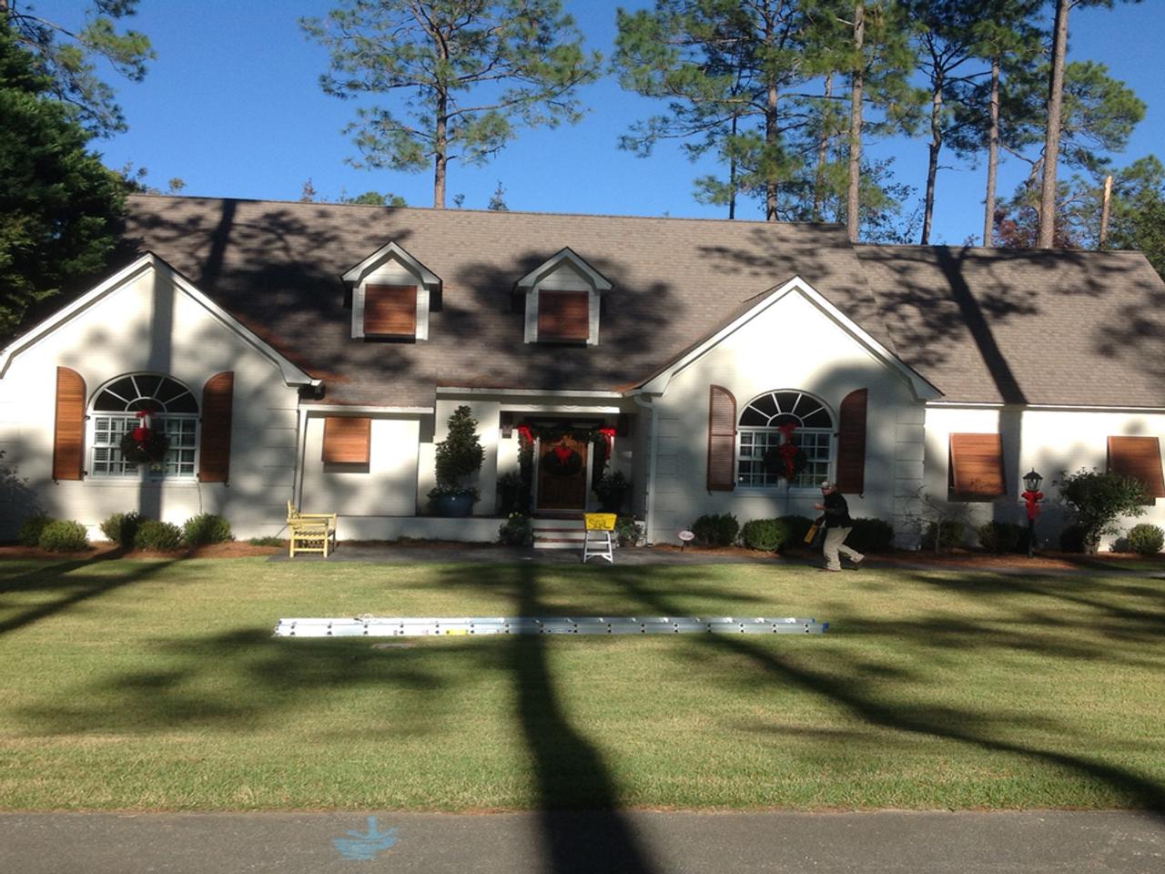 louvered exterior shutters