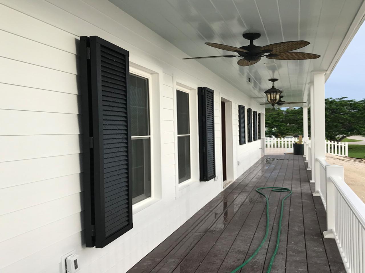 louvered exterior shutters