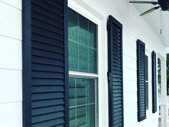 louvered exterior shutters