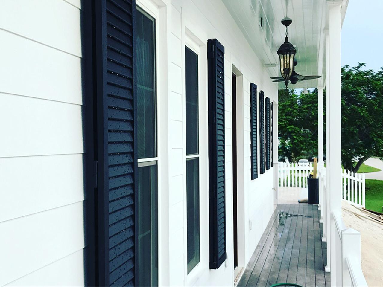 louvered exterior shutters