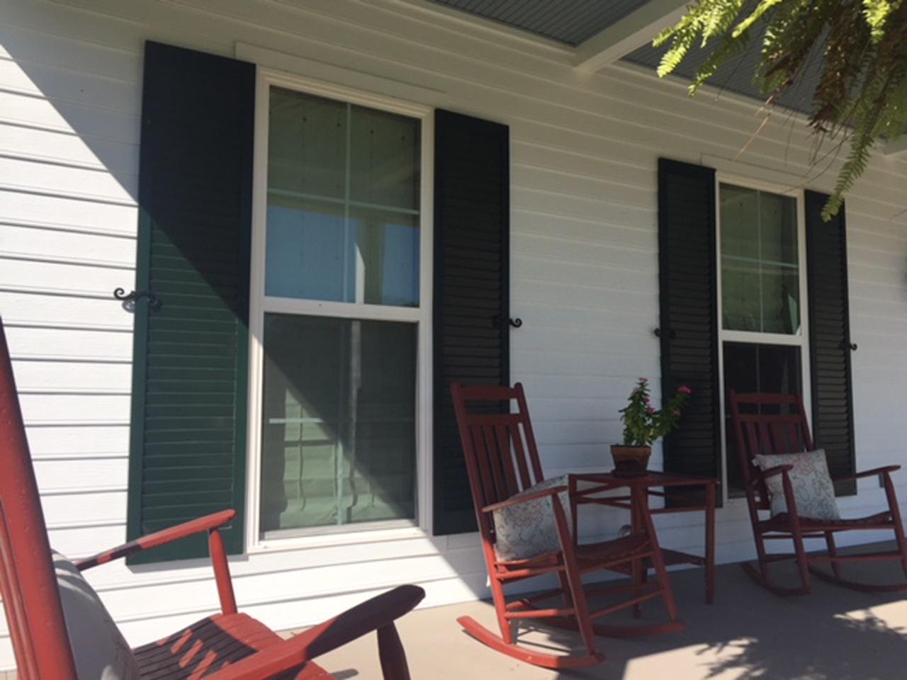 louvered exterior shutters