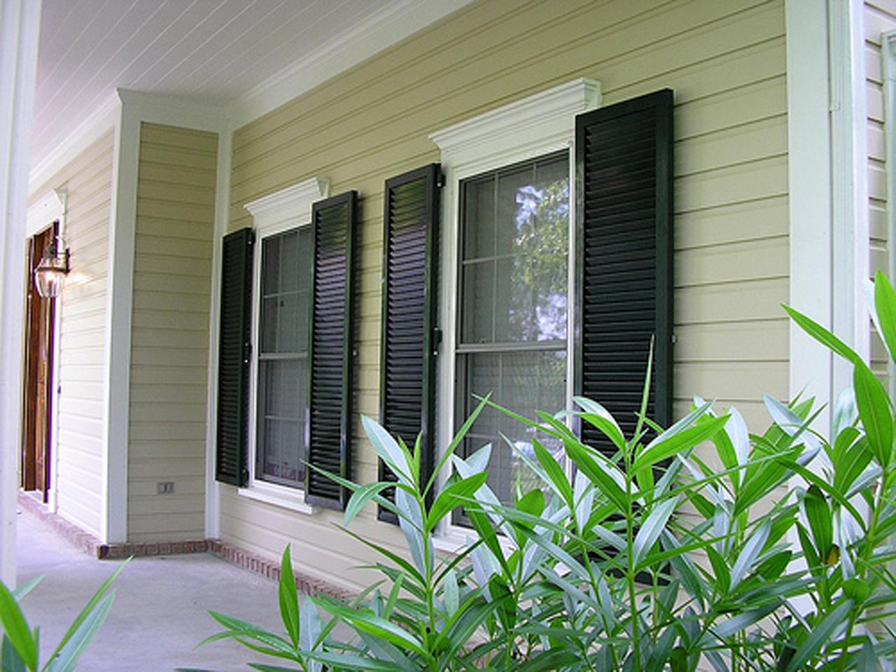 louvered exterior shutters