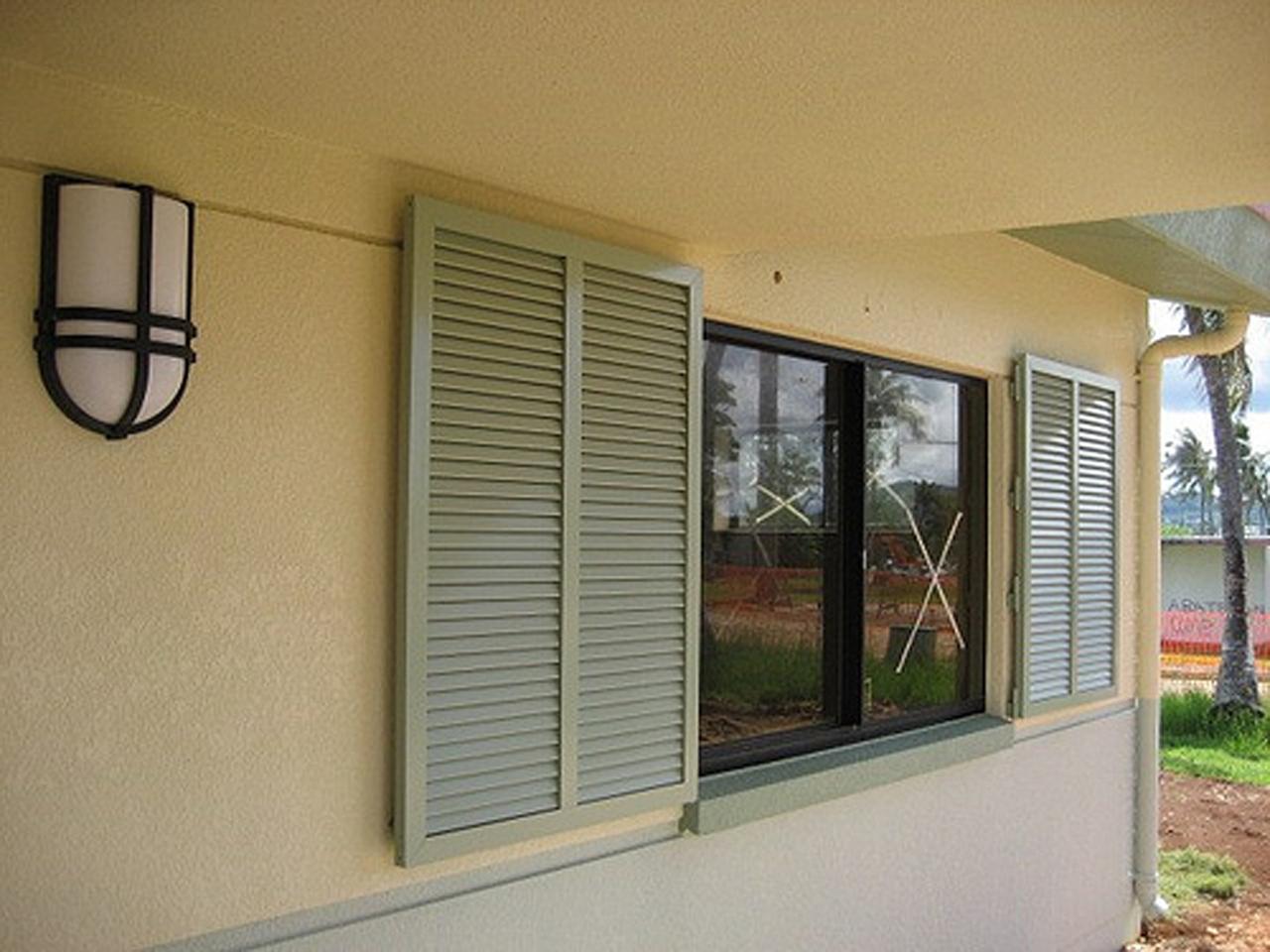 louvered exterior shutters