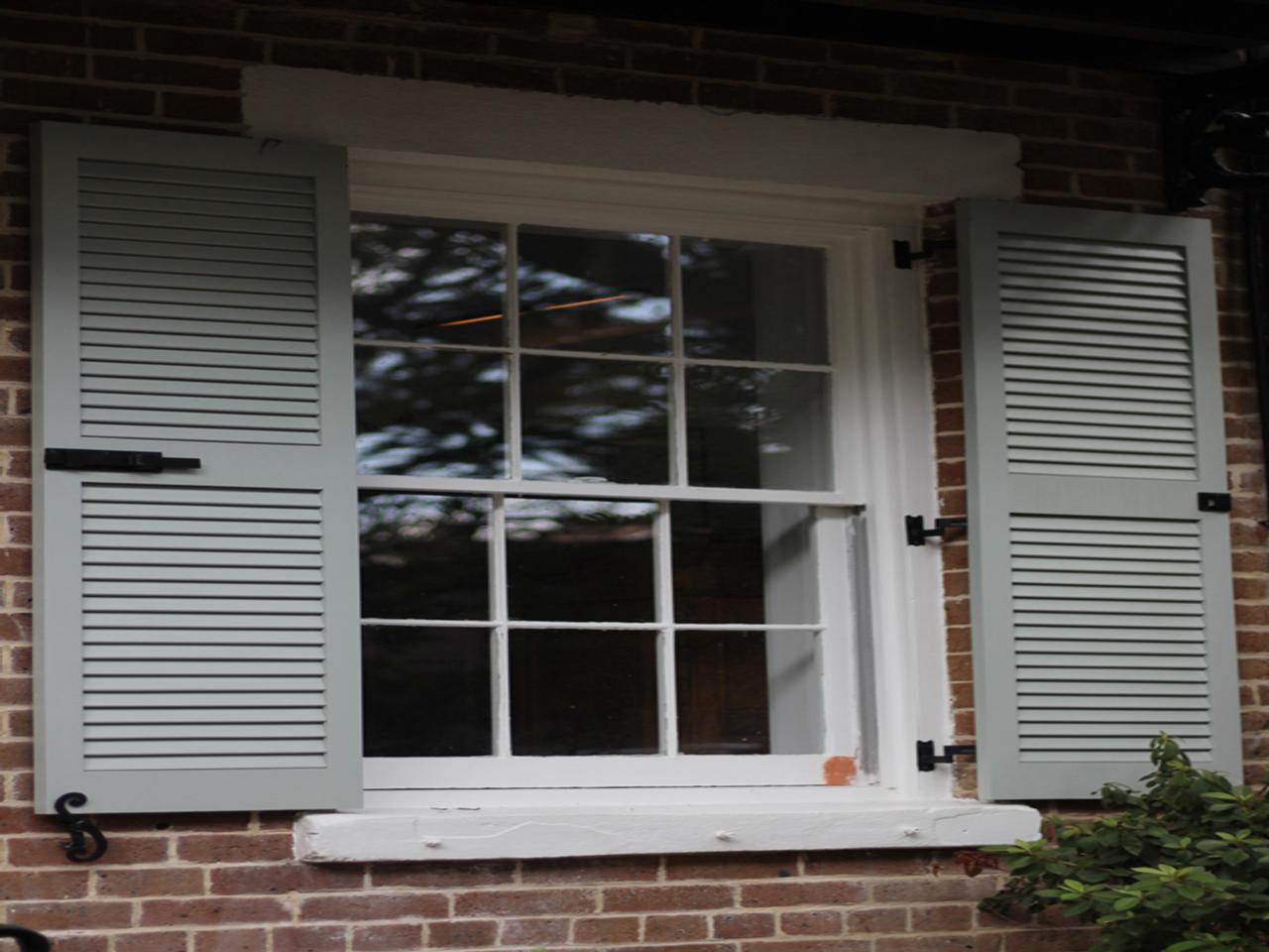 louvered exterior shutters