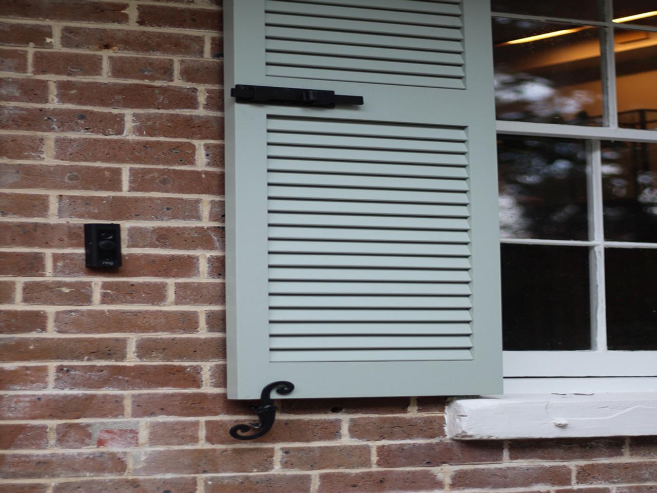 louvered exterior shutters