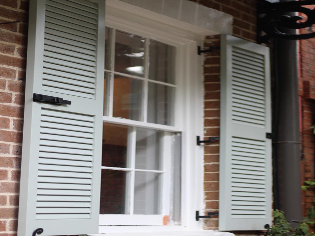 louvered exterior shutters