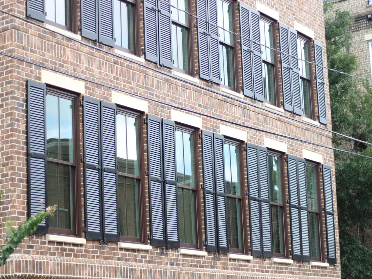 louvered exterior shutters