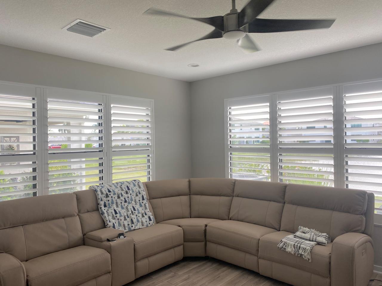 Living room with interior shutters