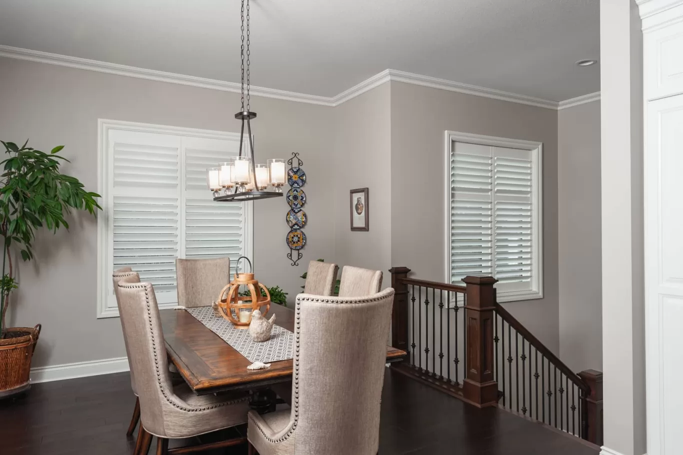 Heritage plantation shutters in a dining room