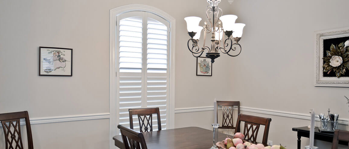 Louver Shop Shutters in a dining room