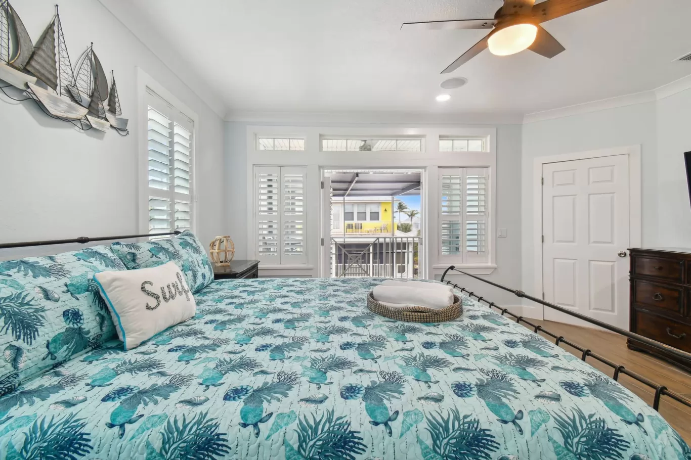 LouverWood Plantation shutters in a bedroom