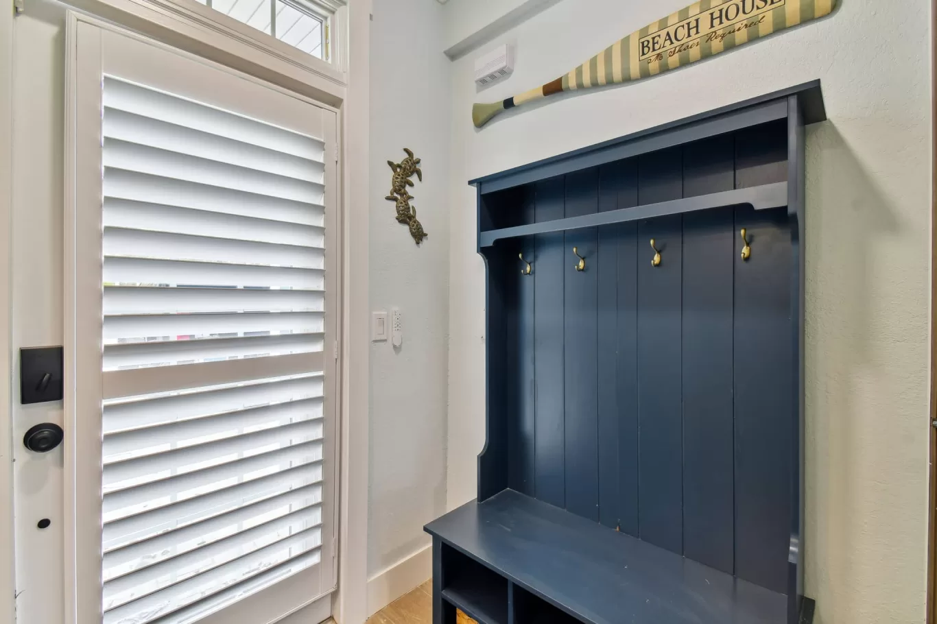 LouverWood Plantation Shutters on door