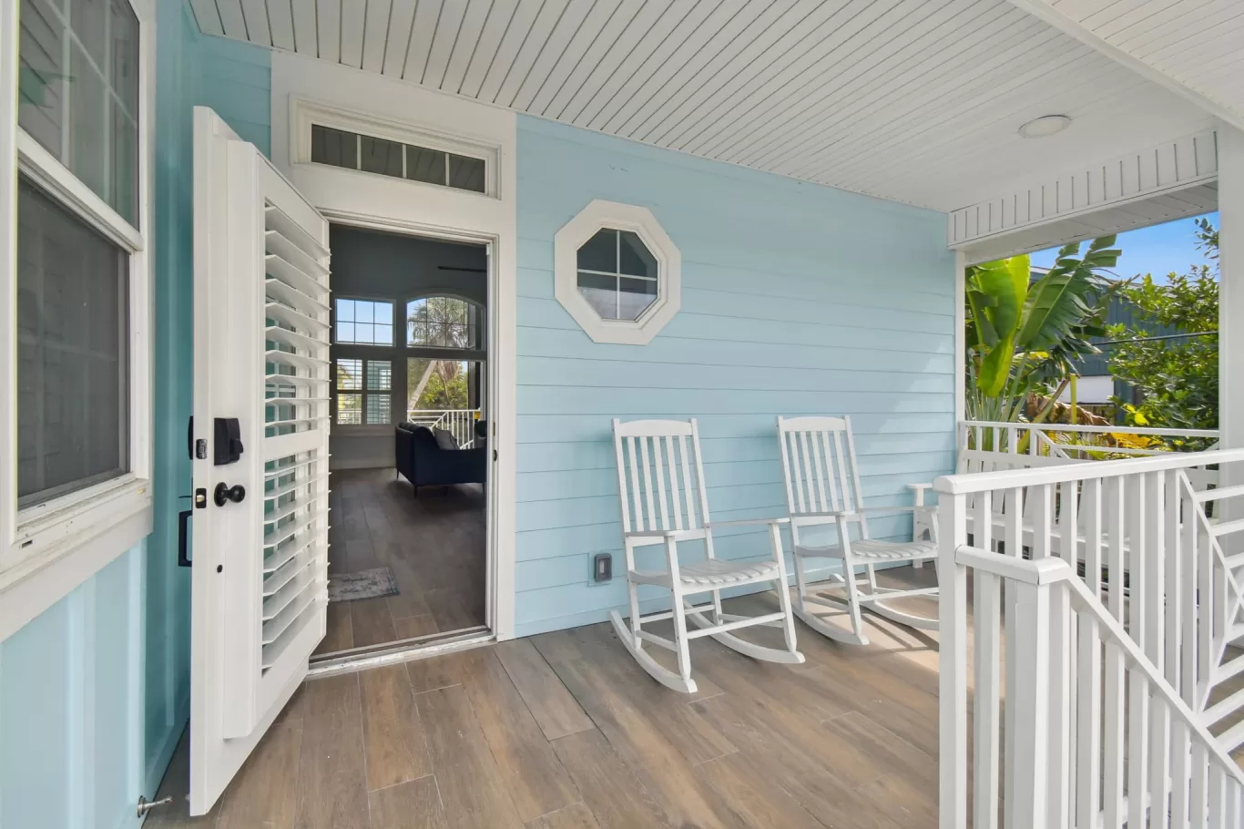 LouverWood Plantation Shutters on door