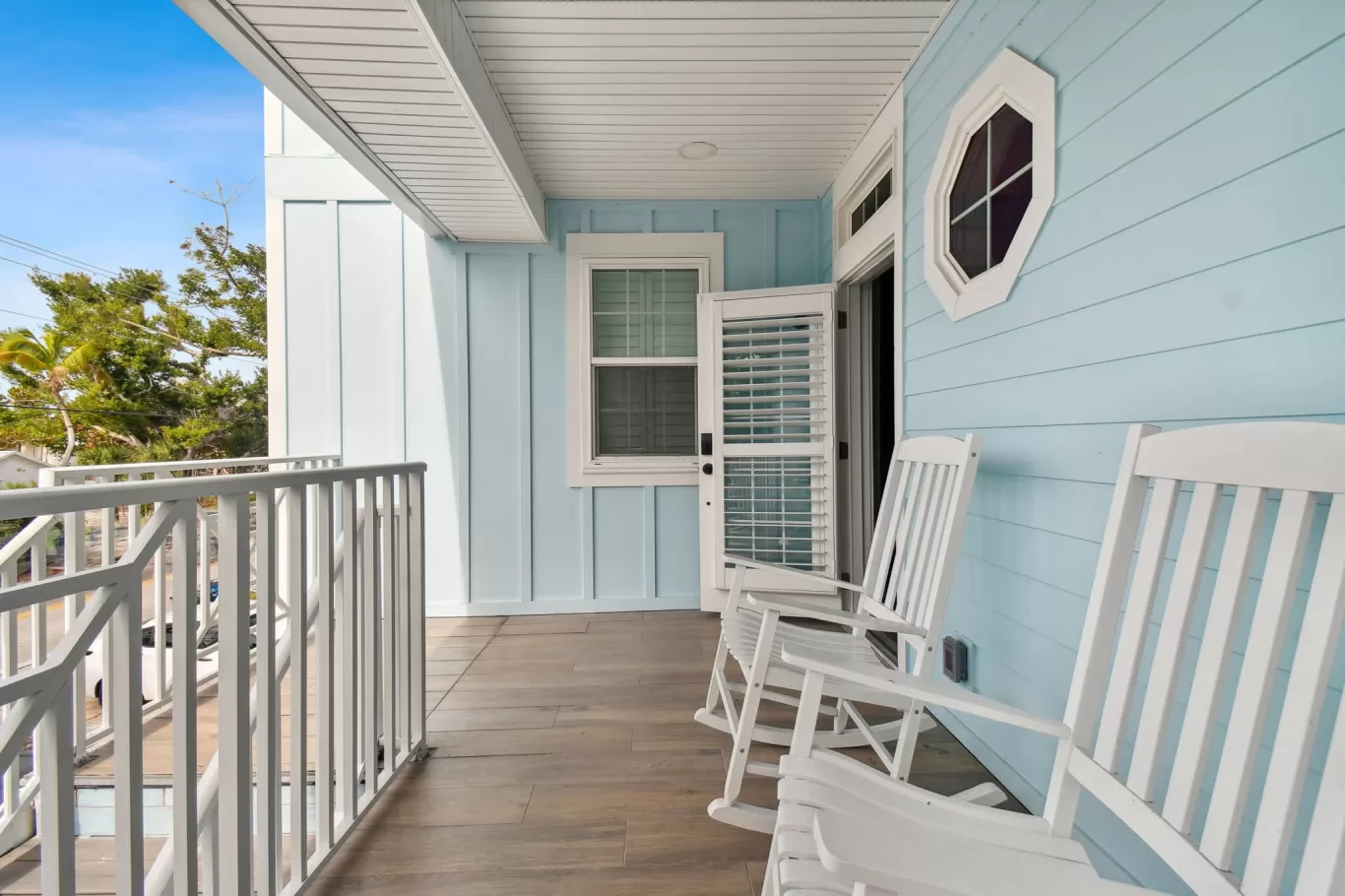 view of LouverWood Shutters open door from outside