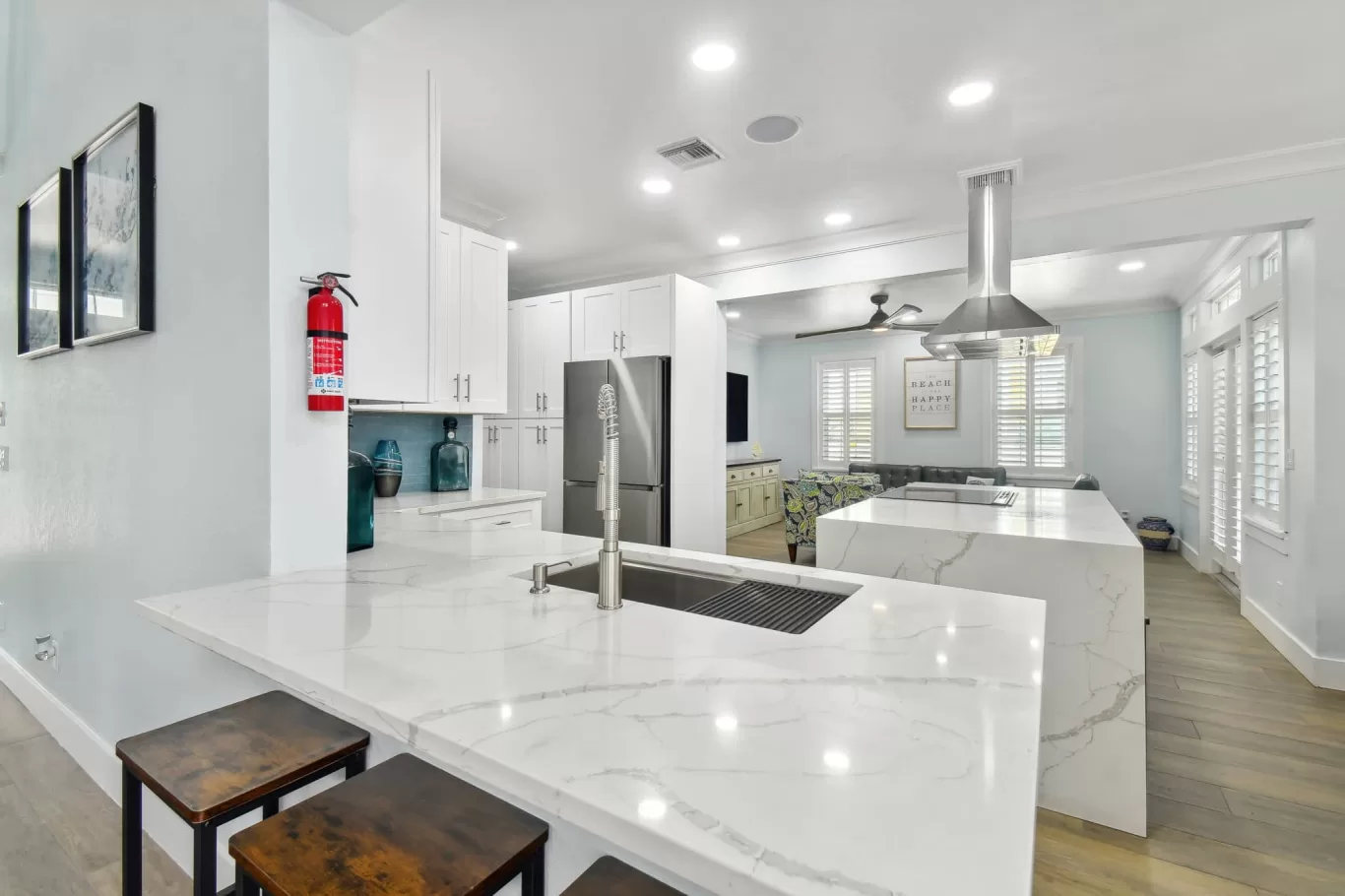 plantation shutters on kitchen windows