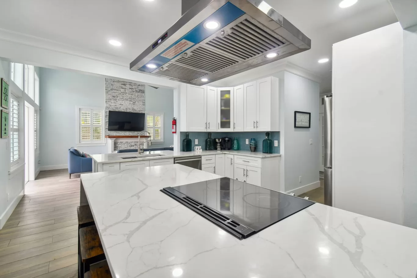 plantation shutters on kitchen windows