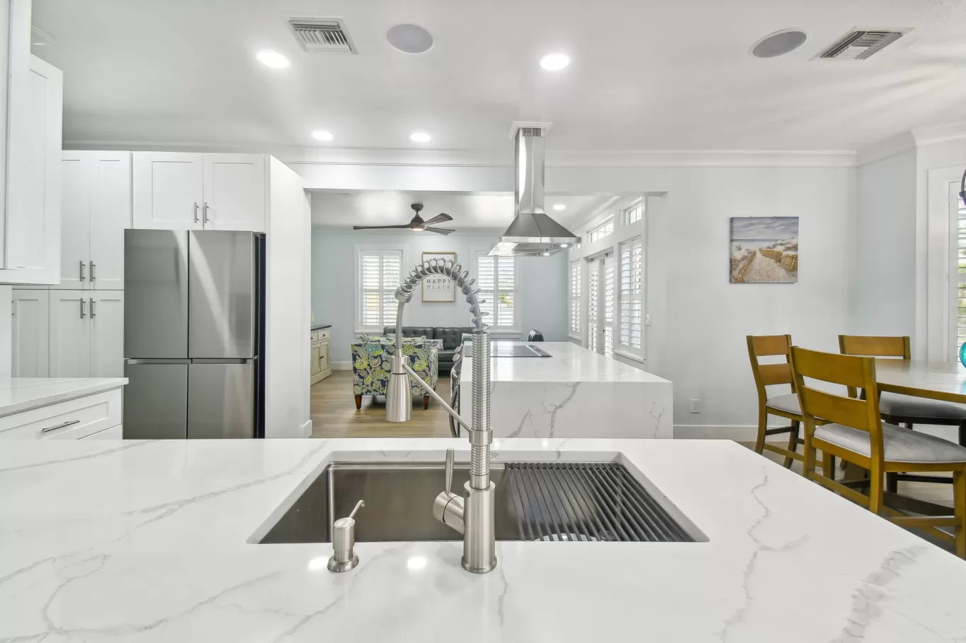 plantation shutters on kitchen windows