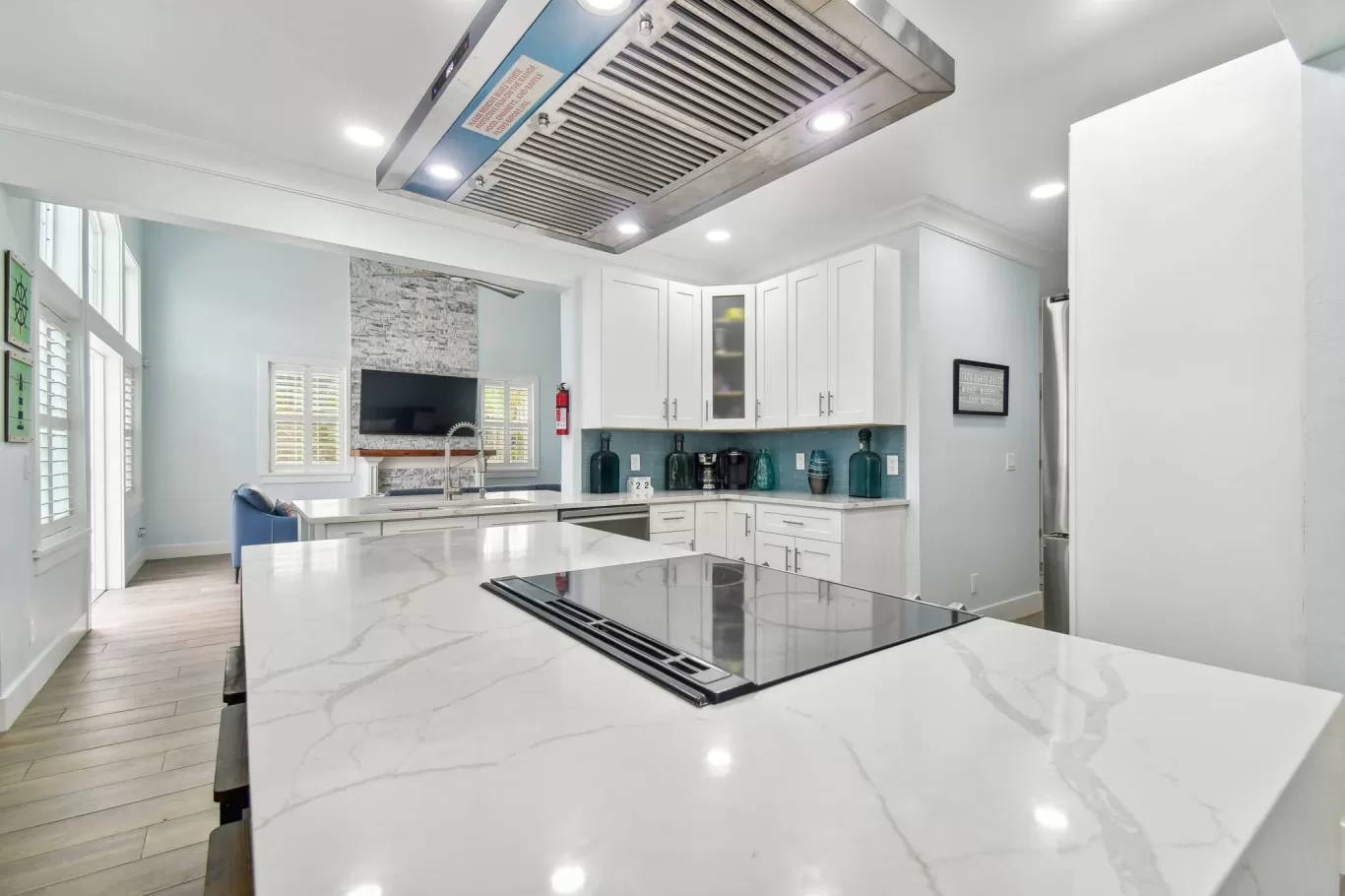 plantation shutters on kitchen windows