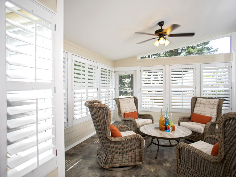 Louverwood Shutters In Sunroom