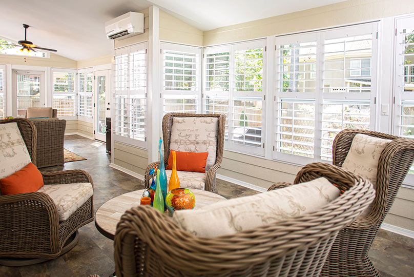 Louverwood Shutters In Sunroom Full Open