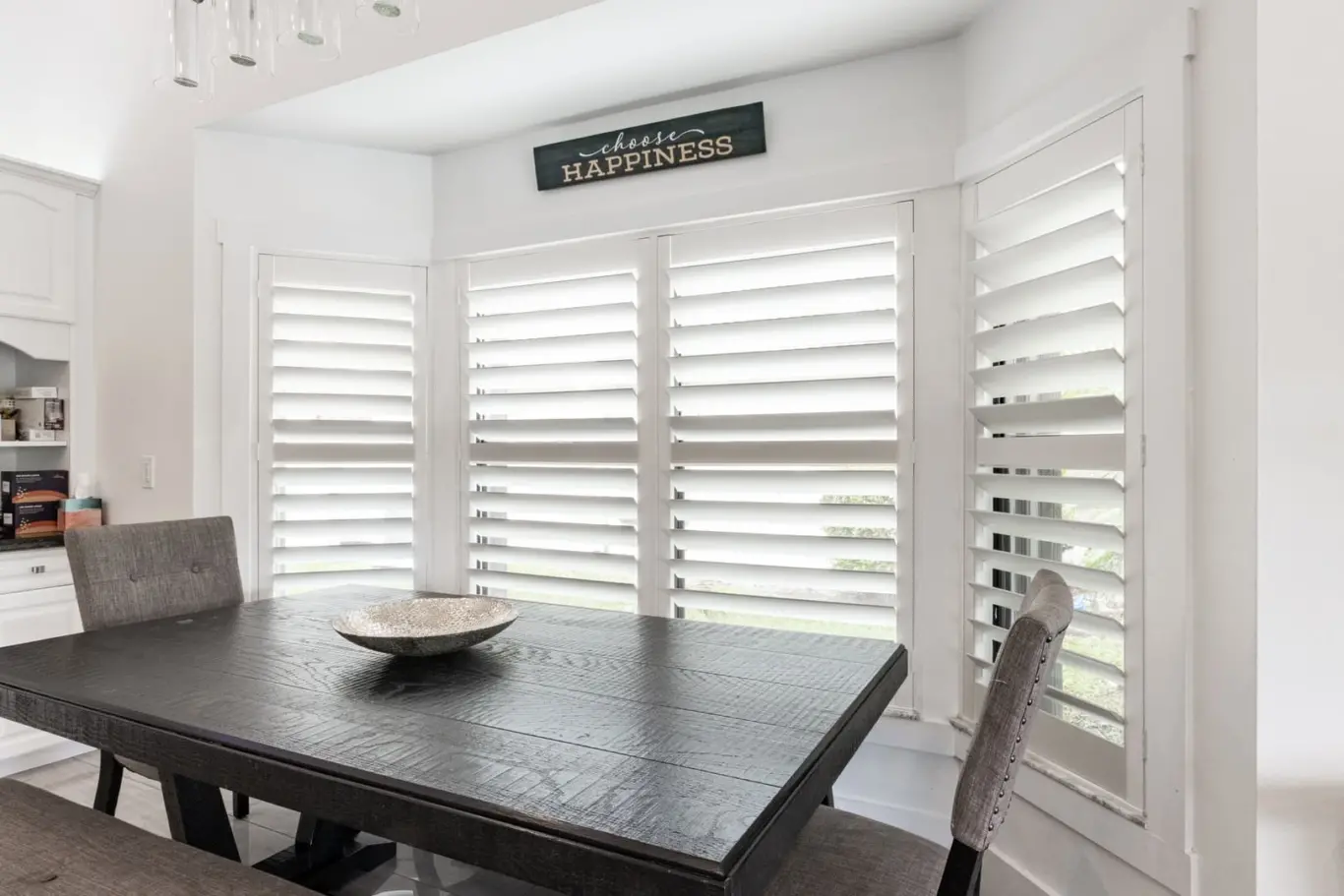 plantation shutters on bay windows