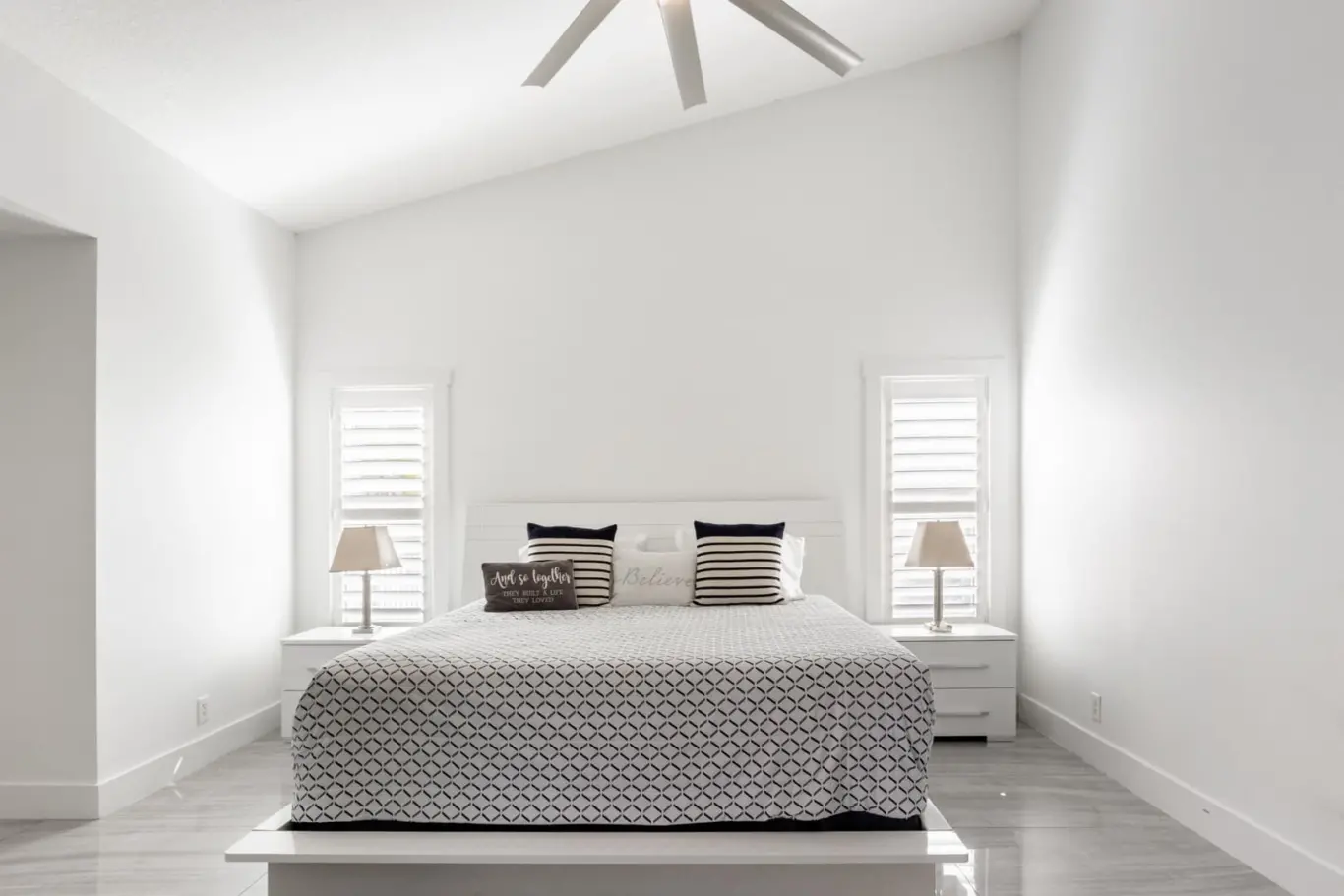 plantation shutters in a bedroom