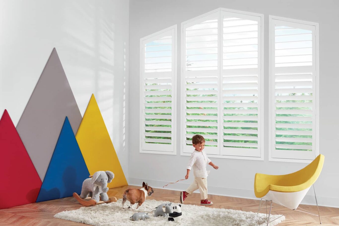 shutters in a young child's bedroom