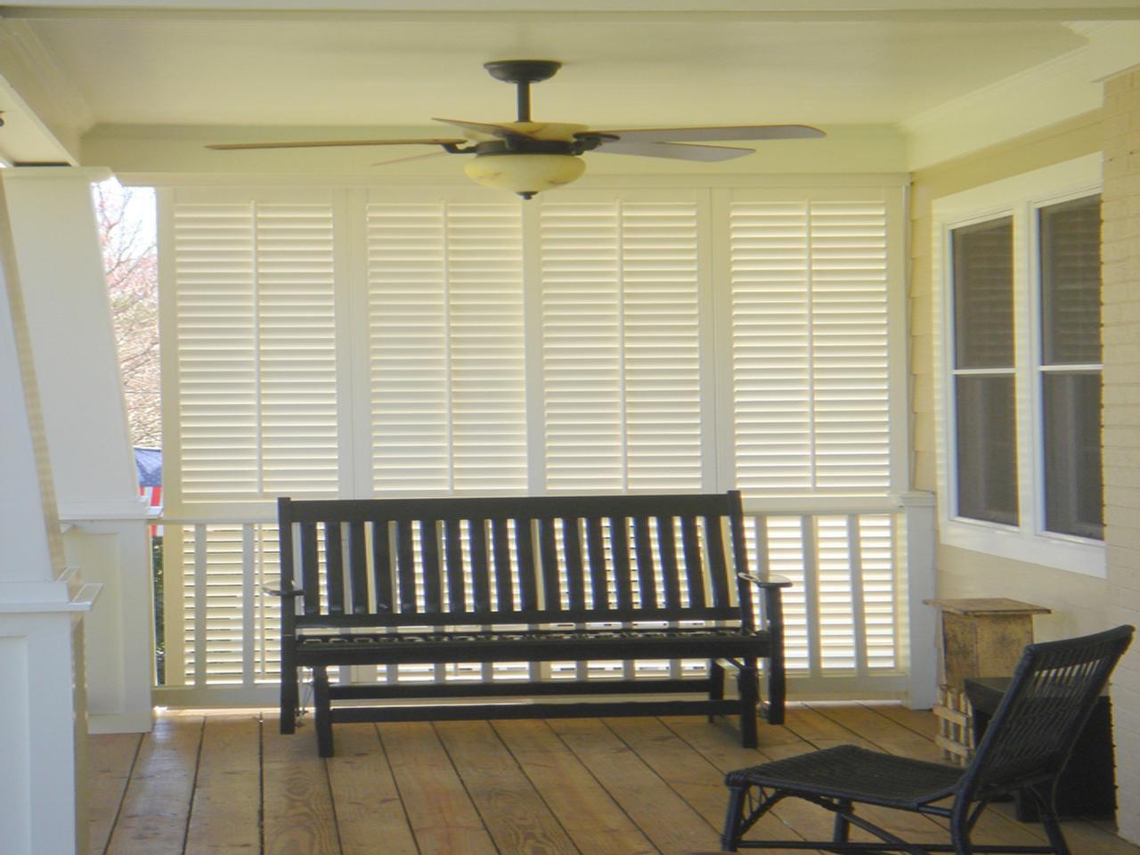 Louverwood shutters on a front porch