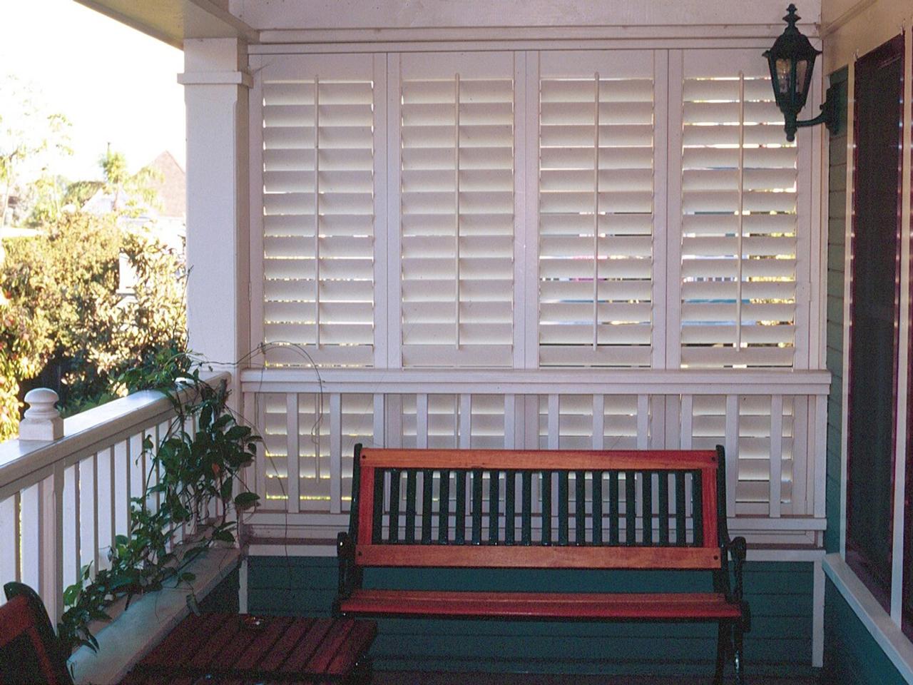 Louverwood shutters on a porch
