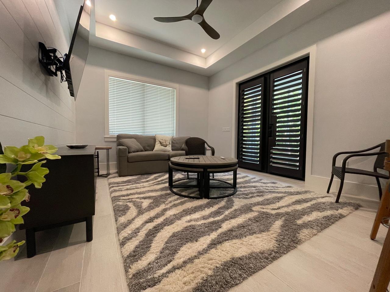 Stained shutters on French Door