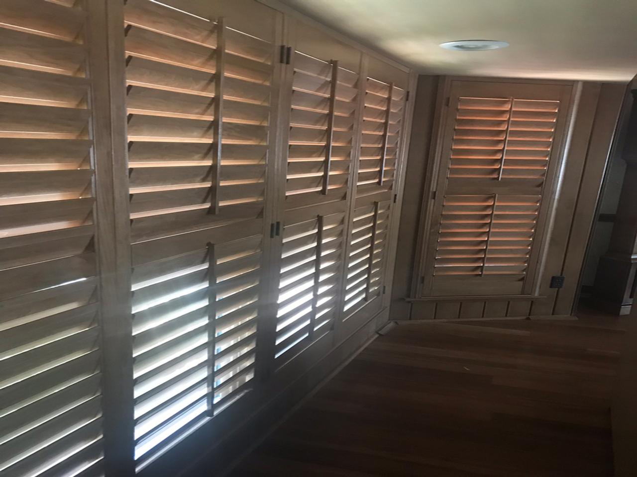Stained shutters closed