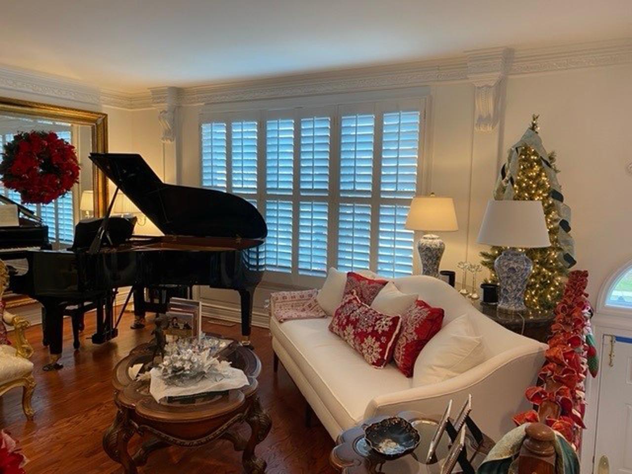 Plantation shutters in living room