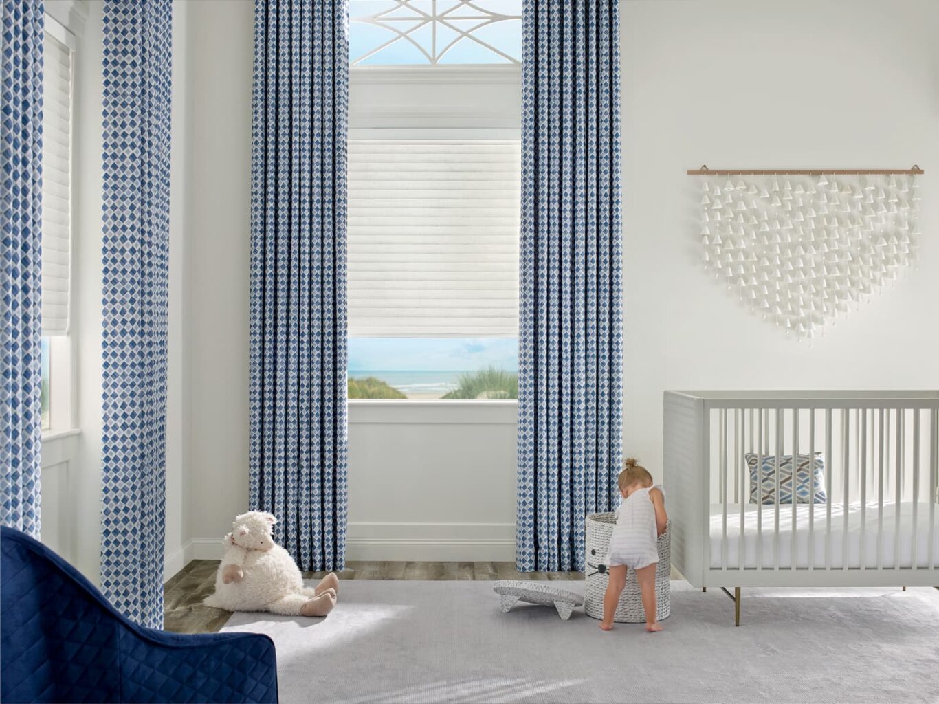 Sonnette® Cellular Roller Shades in a nursery