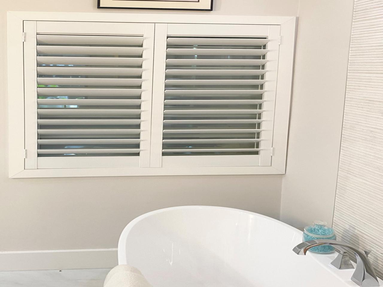 Bathroom with Louverwood shutters