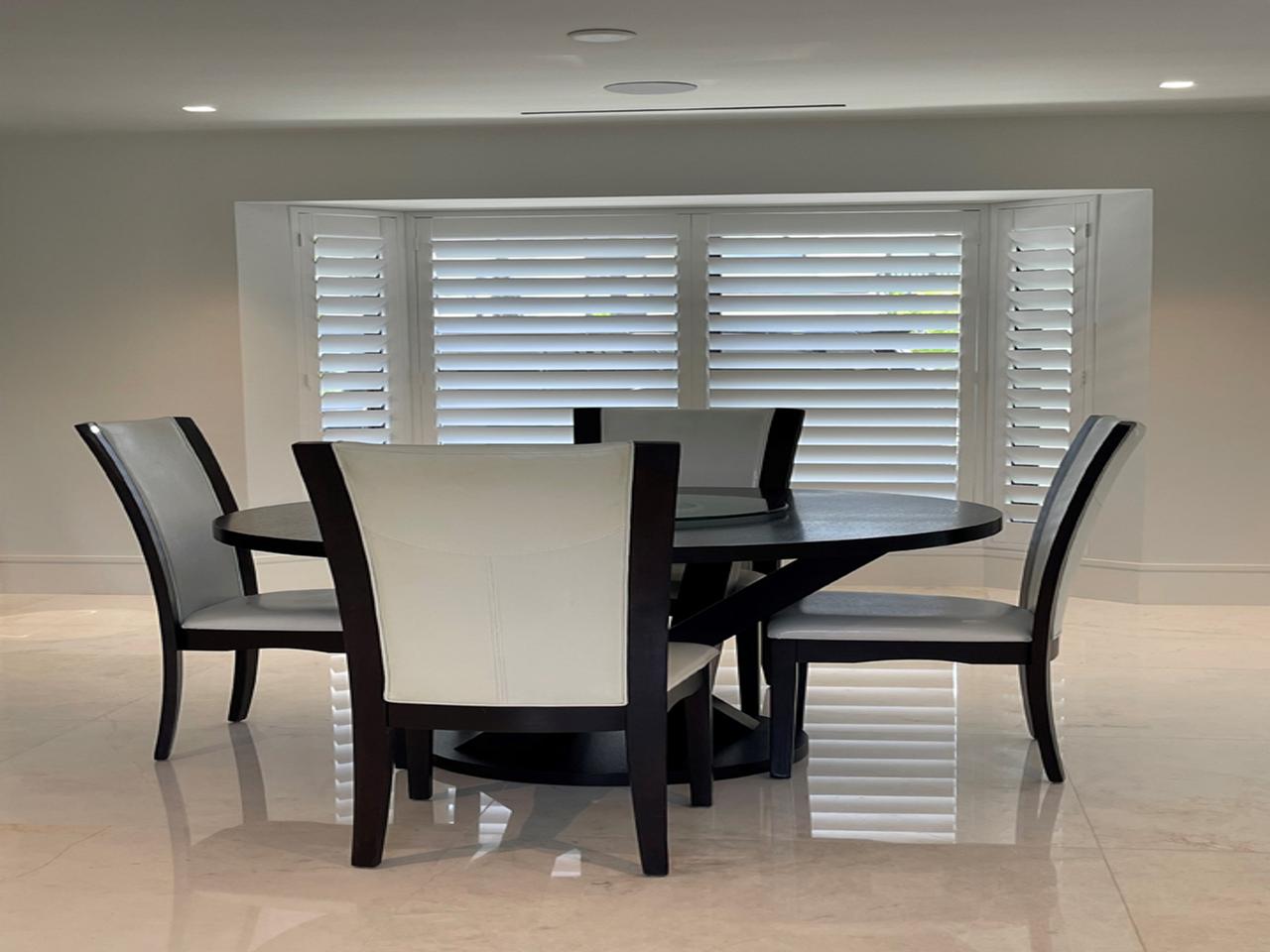 Dining room with shutters