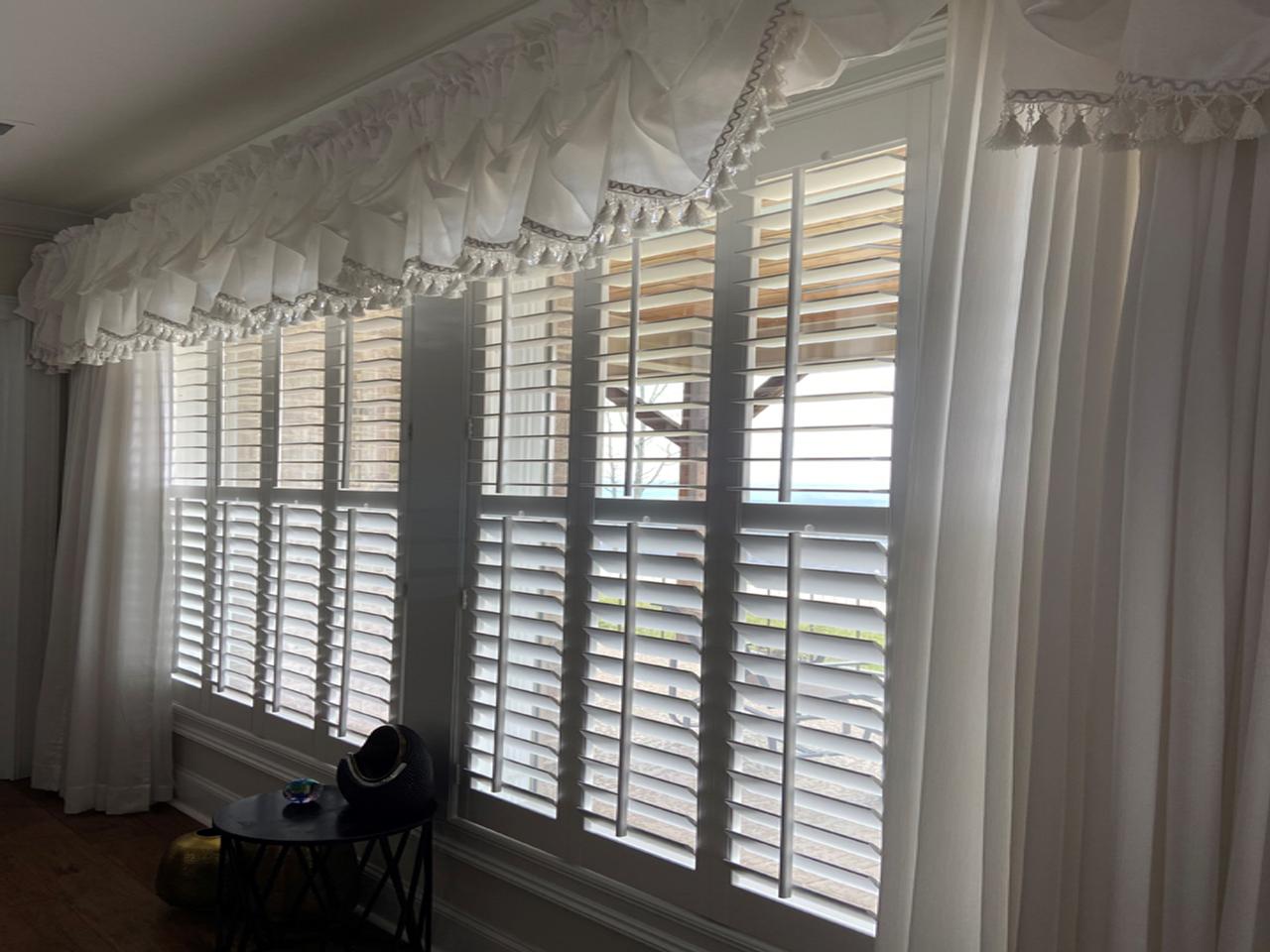 Classic shutters with curtains