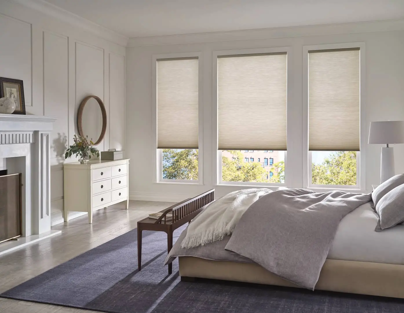 bedroom windows with Duette Honeycomb Shades
