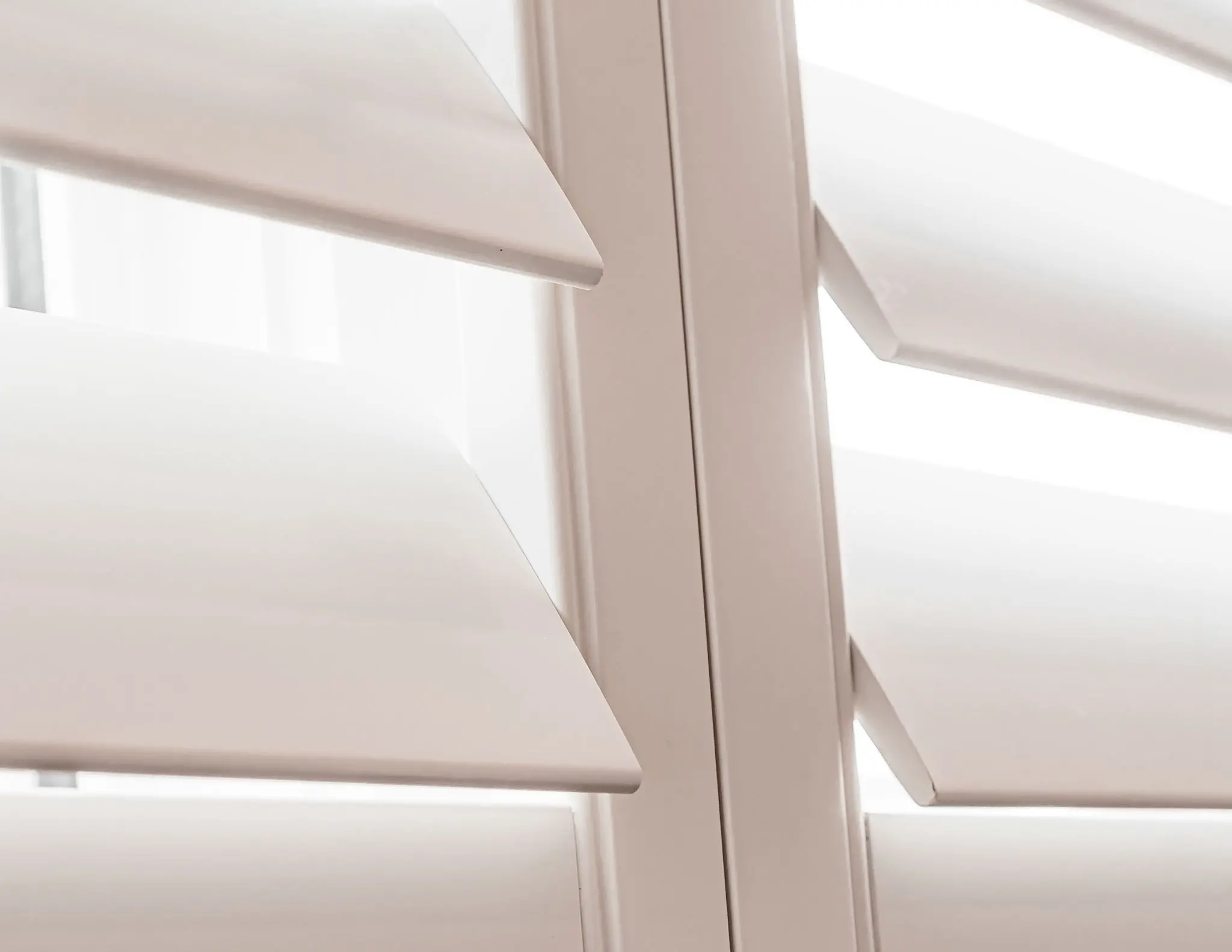 closeup view of plantation shutters