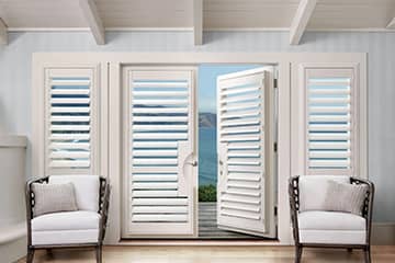 plantation shutters on French doors
