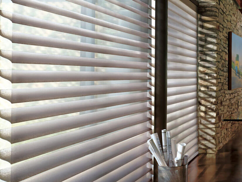 fabric sheer shades in an office