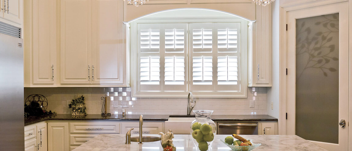 Louver Shop shutters on a kitchen window