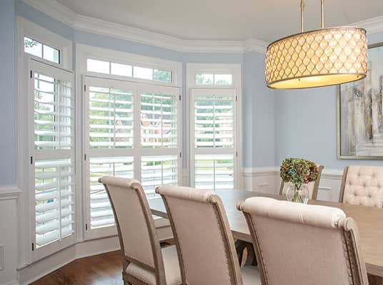 interior shutters in dining room