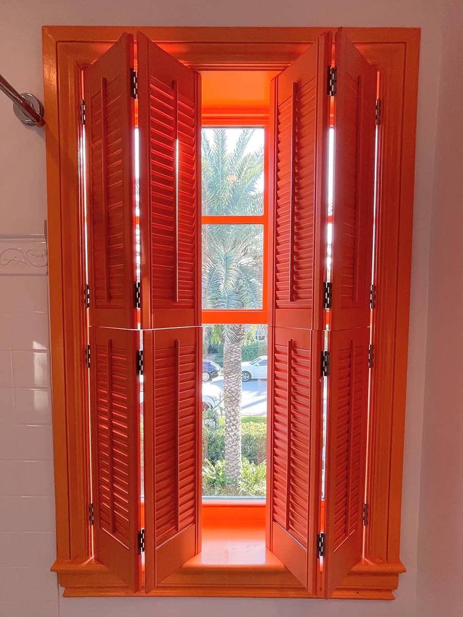 orange traditional shutters