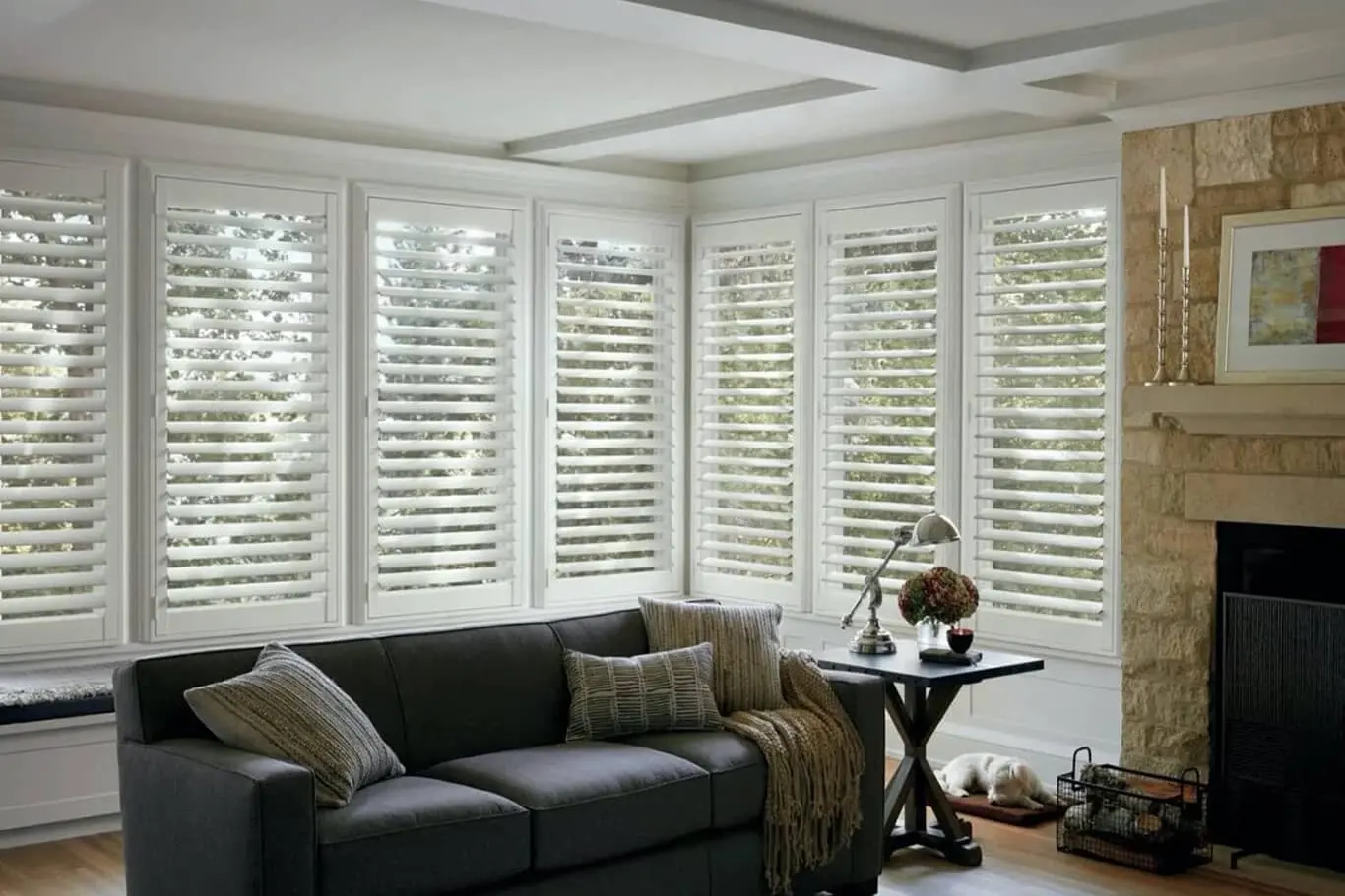 plantation shutters on casement windows